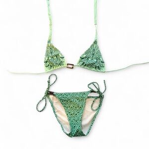 Victoria's Secret Green and Yellow Bikini Set